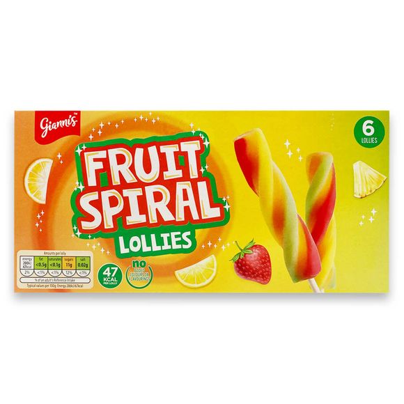 Gianni's Fruit Spiral Lollies 6x70ml