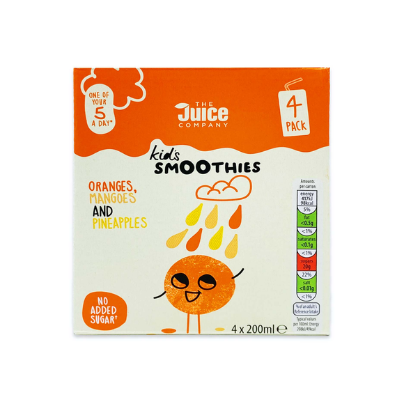 The Juice Company Kid's Smoothie - Oranges, Mangoes And Pineapples 180ml