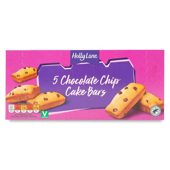 Holly Lane Chocolate Chip Cake Bars 130g/5 Pack