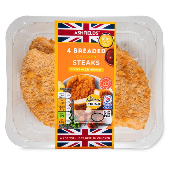 Ashfields Breaded Chicken Steaks 505g