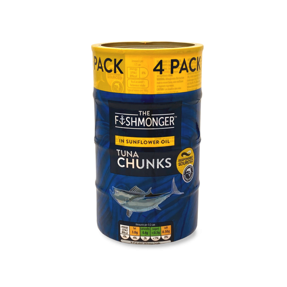 The Fishmonger Tuna Chunks In Sunflower Oil 4 Pack