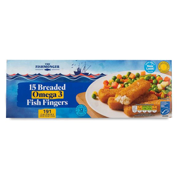 The Fishmonger Breaded Omega 3 Fish Fingers 450g/15 Pack