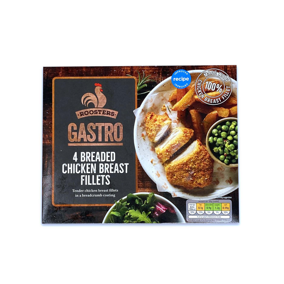 Roosters Gastro Gastro Breaded Chicken Breast Fillets 400g/4 Pack