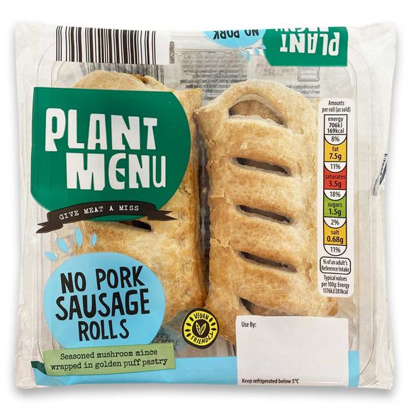 Plant Menu No Pork Sausage Rolls 120g