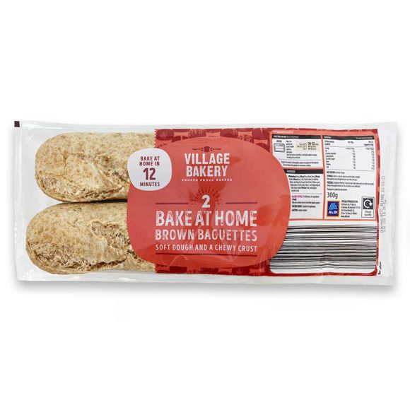 Village Bakery Bake At Home Brown Baguettes 2 Pack