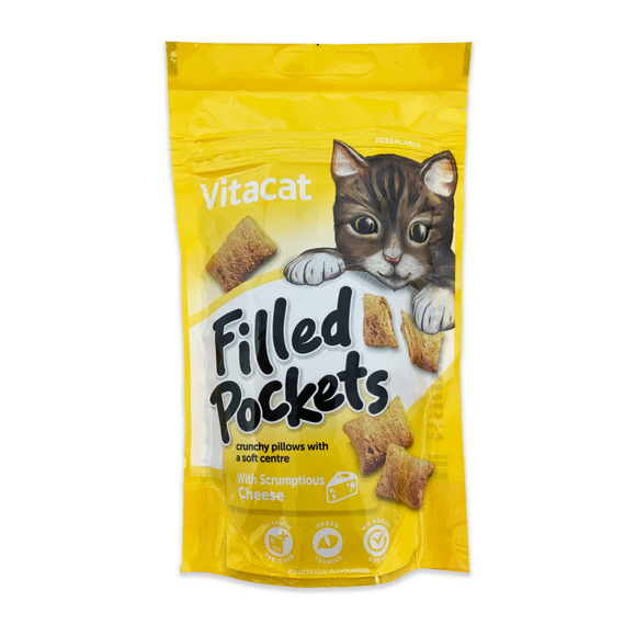 Vitacat Filled Pockets With Cheese 65g