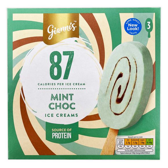 Gianni's Mint Choc Ice Creams 3x90ml