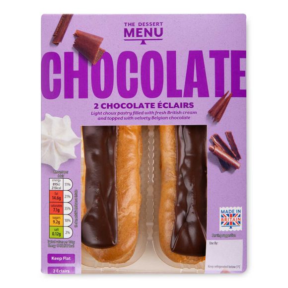 Dessert Menu Chocolate Éclairs 116g/2 Pack