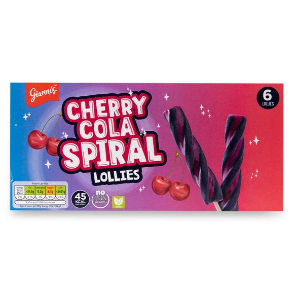 Gianni's Cherry Cola Spiral Lollies 6x70ml