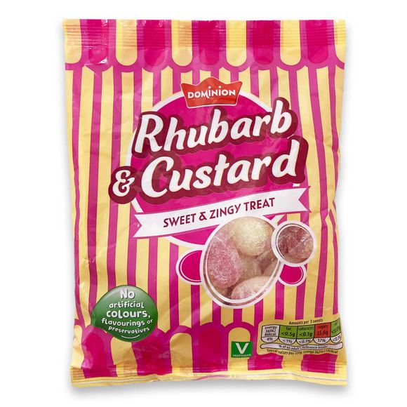 Dominion Rhubarb & Custard Sweets 200g