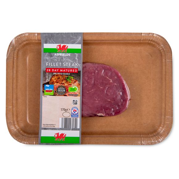 Ashfields 28 Day Matured Welsh Fillet Steak 170g