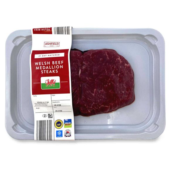 Ashfield Farm 21 Day Matured Welsh Beef Medallion Steaks 340g