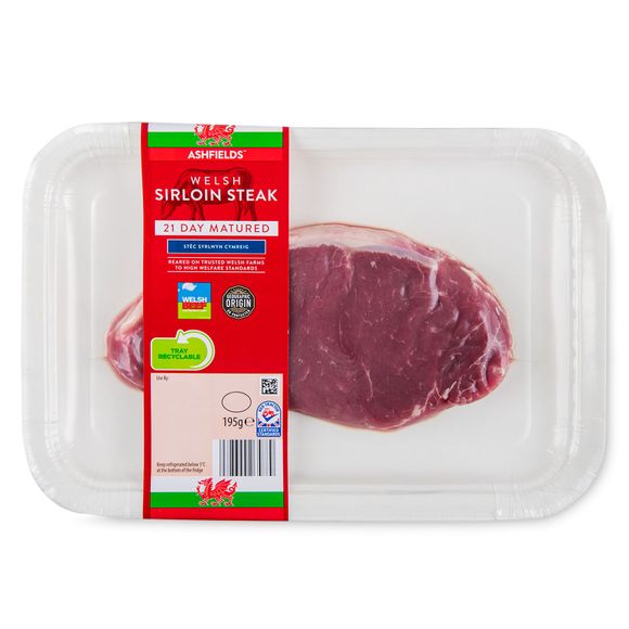 Ashfields 21 Day Matured Welsh Sirloin Steak 195g