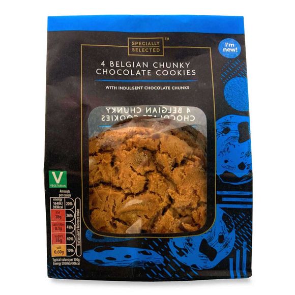 Specially Selected Belgian Chunky Chocolate Cookies 70g/4 Pack