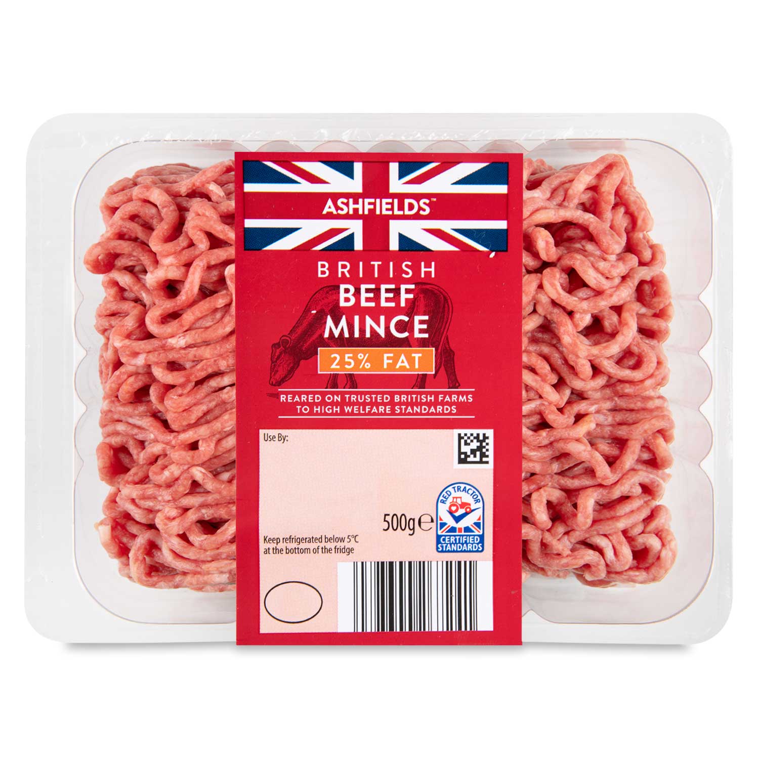 Ashfields 25% Fat British Beef Mince 500g