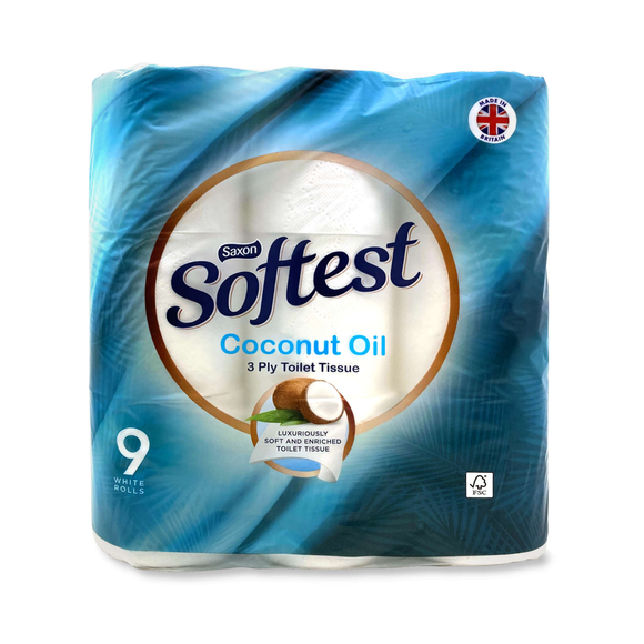 Saxon Coconut Oil 3 Ply Toilet Tissue 9 Pack