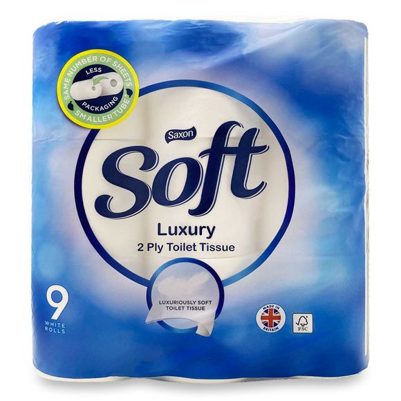 Saxon Luxury 2 Ply Toilet Tissue 9 Pack