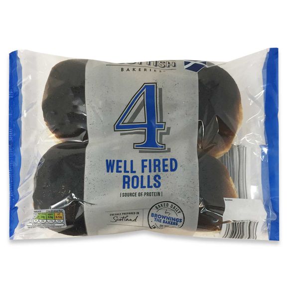 Authentic Scottish Bakeries Well Fired Rolls 200g/4 Pack