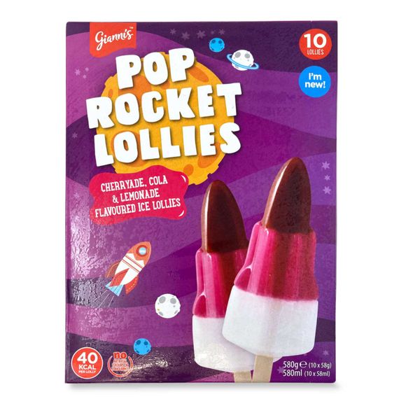 Gianni's Pop Rocket Lollies 580g