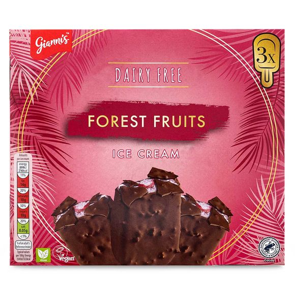 Gianni's Dairy Free Forest Fruits Ice Creams 3x90ml