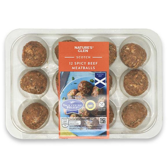 Nature's Glen 12 Spicy Scotch Beef Meatballs 340g