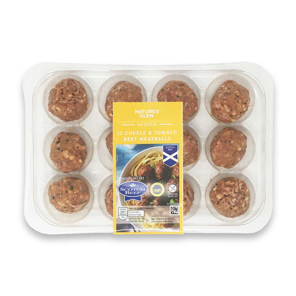 Nature's Glen 12 Cheese & Tomato Scotch Beef Meatballs 340g