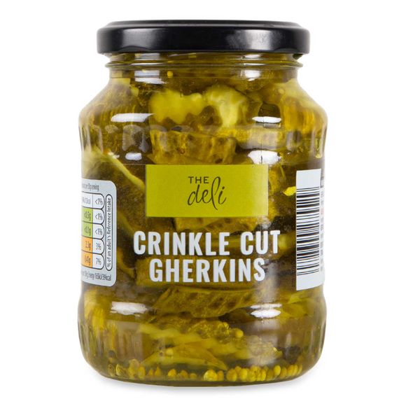 The Deli Crinkle Cut Gherkins 350g (190g Drained)