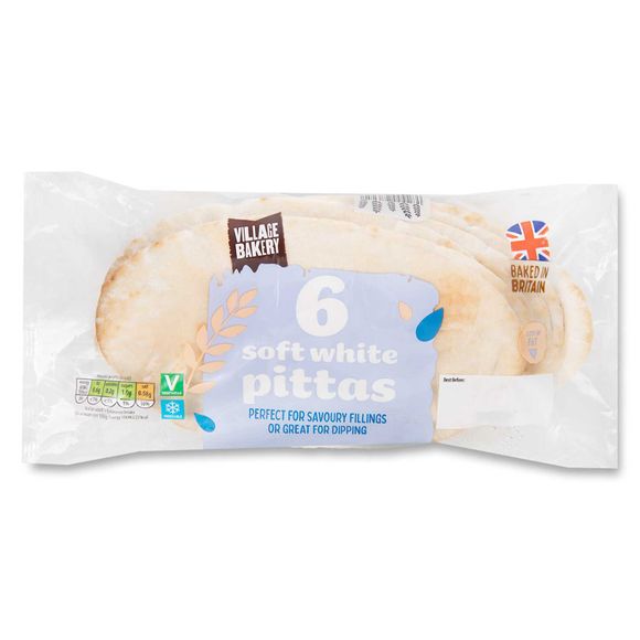 Village Bakery Soft White Pittas 360g/6 Pack