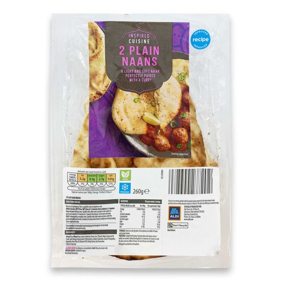 Bilash Plain Naan Breads 260g/2 Pack