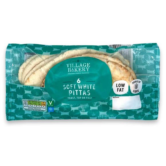 Village Bakery White Pitta Bread 6 Pack