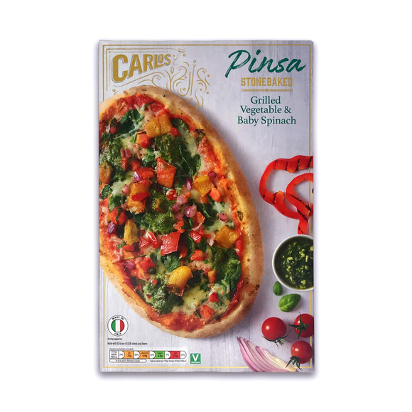 Carlos Stonebaked Grilled Vegetable & Baby Spinach Pinsa 400g