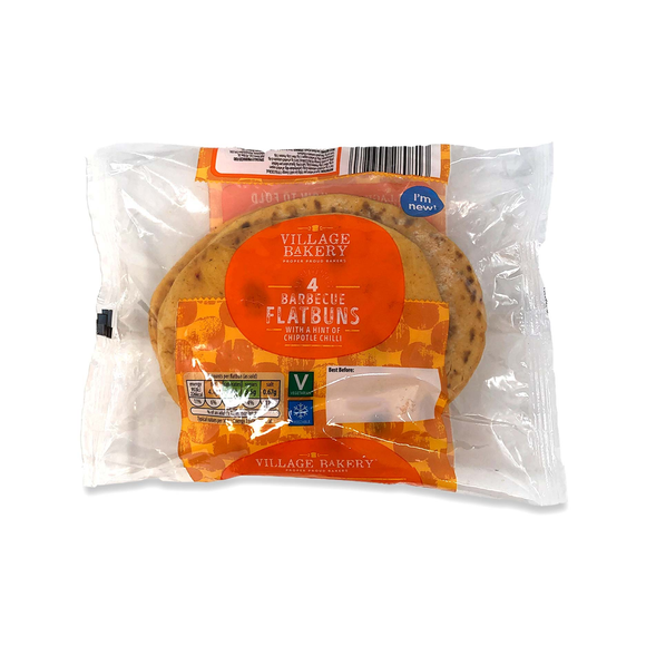 Village Bakery 4 Barbecue Flatbuns 320g