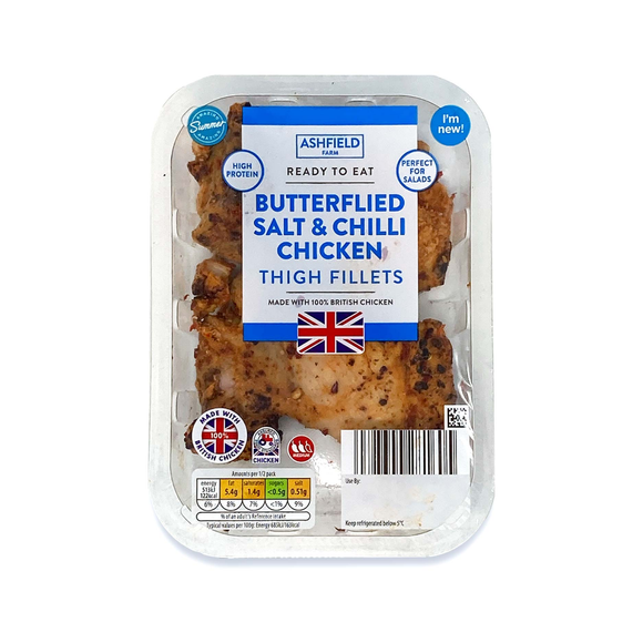 Ashfield Farm Butterflied Salt & Chilli Chicken Thigh Fillets 150g