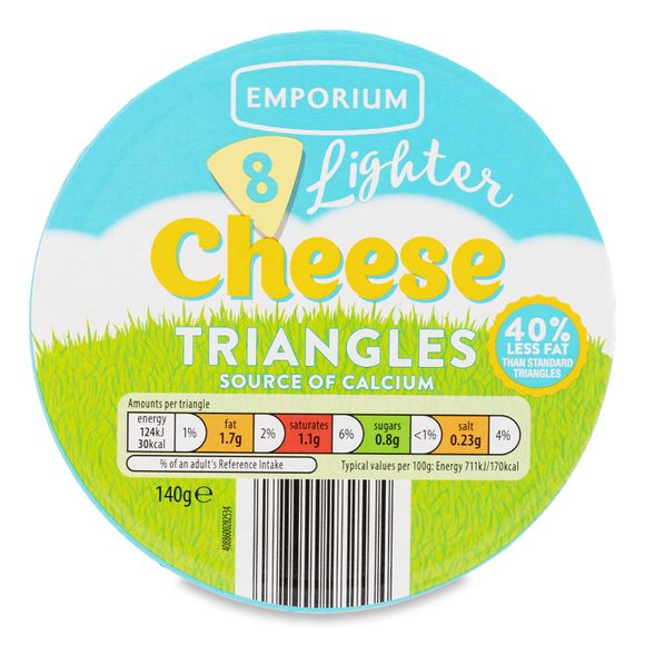 Emporium Light Cheese Triangles 140g/8 Pack