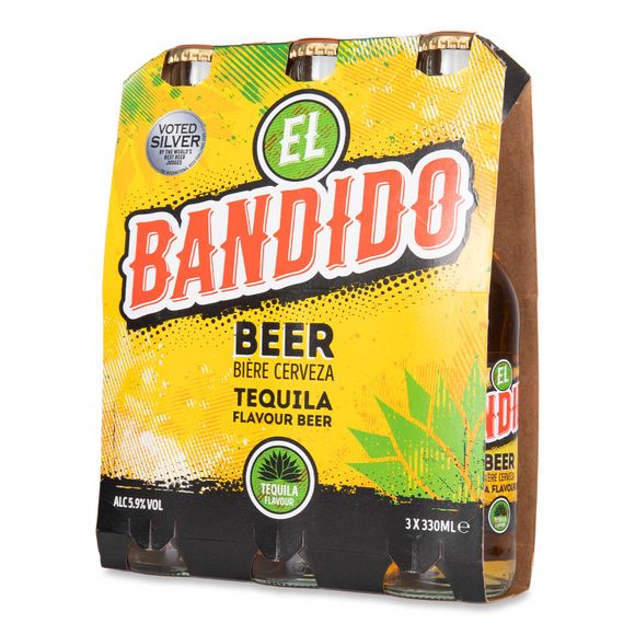 El Bandido Beer Bière Cerveza Tequila Flavour Beer 3x330ml