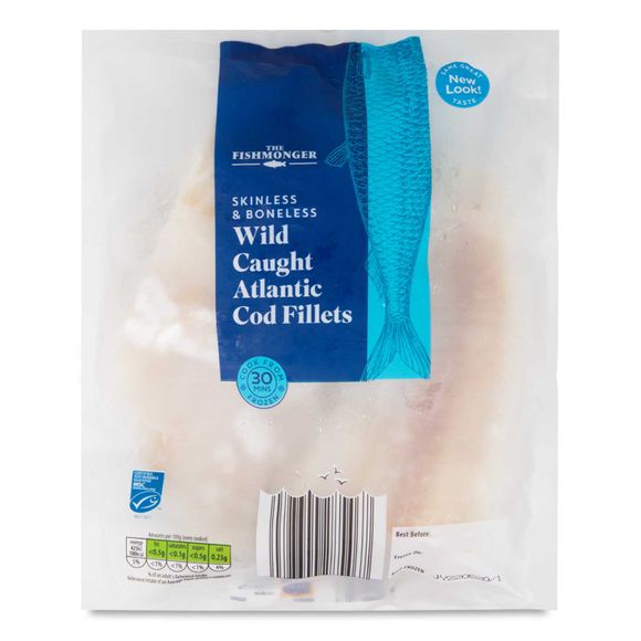 The Fishmonger Skinless & Boneless Atlantic Cod Fillets 475g