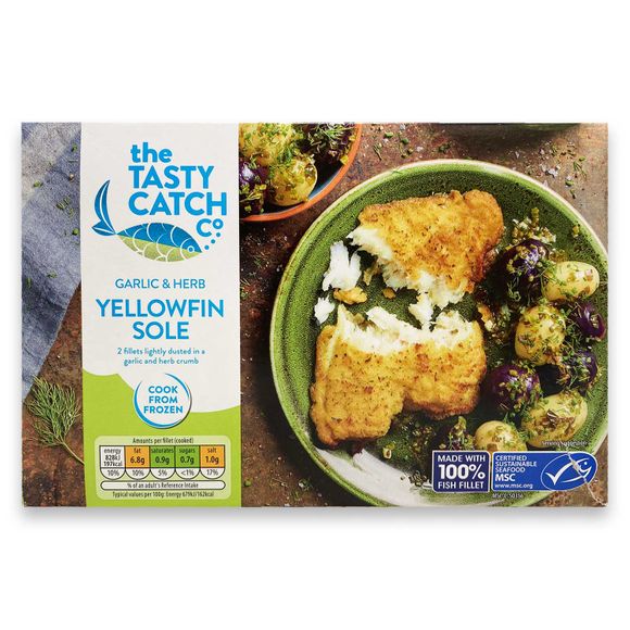 The Tasty Catch Co. Garlic & Herb Yellowfin Sole 250g