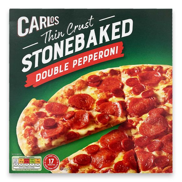 Carlos Thin Crust Stonebaked Double Pepperoni Pizza 330g