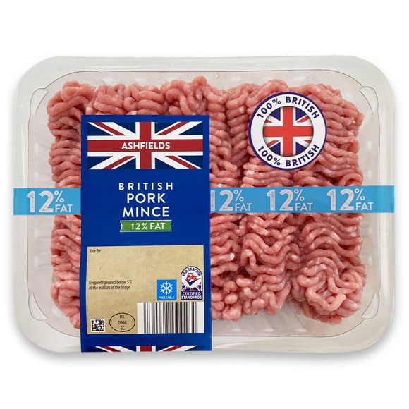 Ashfields British Pork Mince 12% Fat 500g