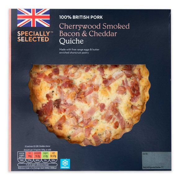 Specially Selected Cherrywood Smoked Bacon & Mature Cheddar Cheese Quiche 400g