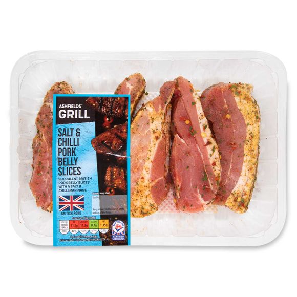 Ashfields Grill Salt & Chilli Pork Belly Slices 400g