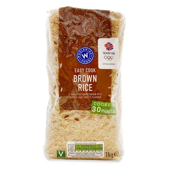 Worldwide Foods Easy Cook Brown Rice 1kg