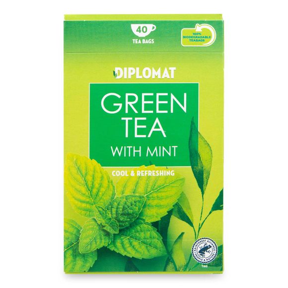 Diplomat Green Tea With Mint 76g/40 Pack