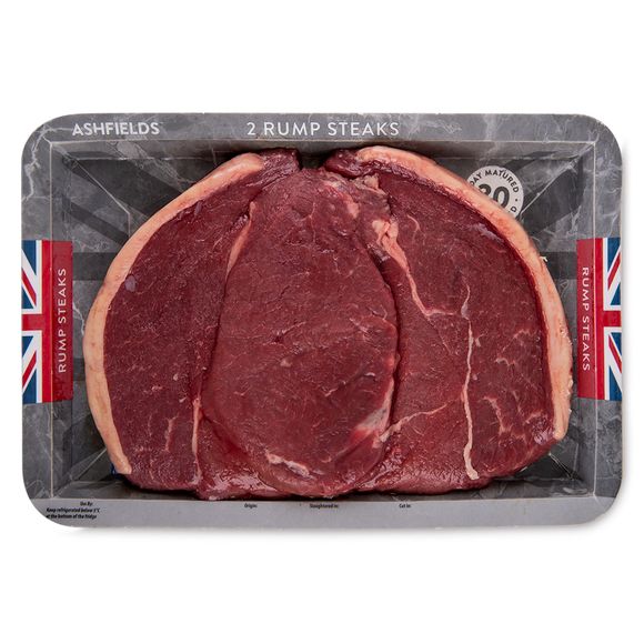 Ashfields 30 Day Matured Rump Steaks 454g/2 Pack