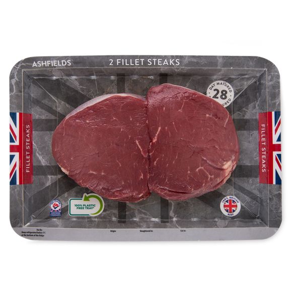 Ashfields 28 Day Matured Fillet Steaks 340g/2 Pack