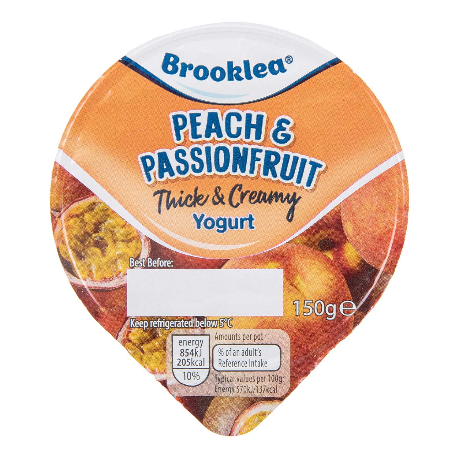 Brooklea Peach & Passion Fruit Thick & Creamy Yogurt 150g