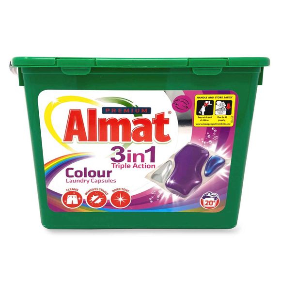 Almat 3 In 1 Triple Action Colour Laundry Capsules 20 Pack