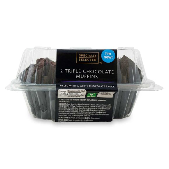 Specially Selected Triple Chocolate Muffins 200g/2 Pack