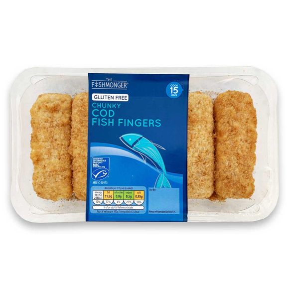 The Fishmonger Gluten Free Chunky Cod Fish Fingers 240g