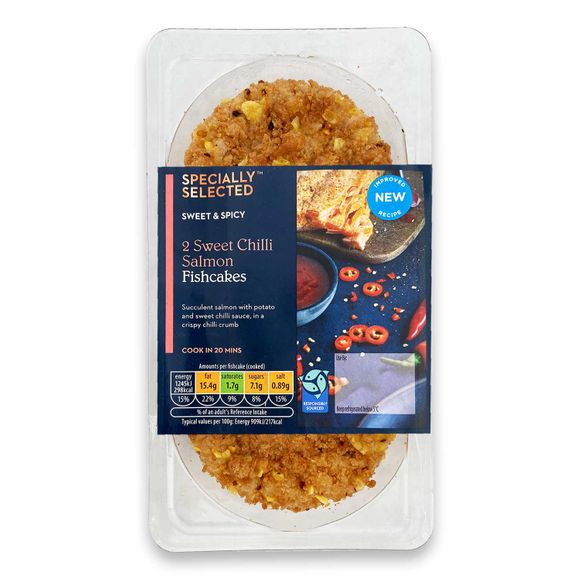 Specially Selected Sweet & Spicy Sweet Chilli Salmon Fishcakes 290g/2 Pack